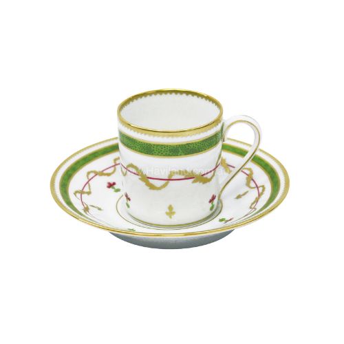 Picture of VIEUX PARIS VERT COFFEE CUP AND SAUCER (CYLINDRICAL) (VERT)