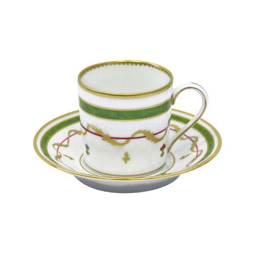 Picture of VIEUX PARIS VERT ESPRESSO CUP AND SAUCER (CYLINDRICAL) (VERT)