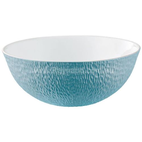 Picture of Calabash shaped salad bowl, Minéral Irisé, sky blue (SKY BLUE)
