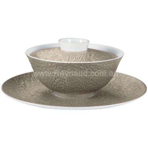 Picture of Chinese soup bowl , Minéral Irisé, warm grey (WARM GREY)