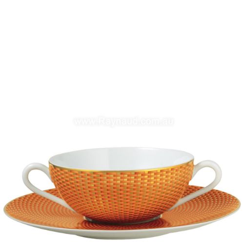 Picture of Cream soup saucer, Trésor, motive n°1, orange (ORANGE)