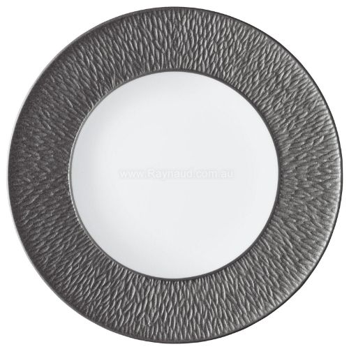 Picture of Flat plate with engraved rim, Minéral Irisé, dark grey (DARK GREY)