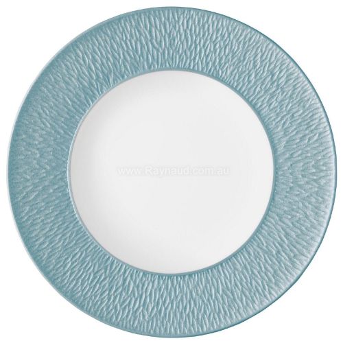 Picture of Flat plate with engraved rim, Minéral Irisé, sky blue (SKY BLUE)
