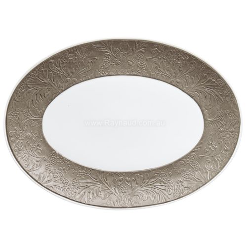Picture of Oval platter, Italian Renaissance, warm grey (WARM GREY)