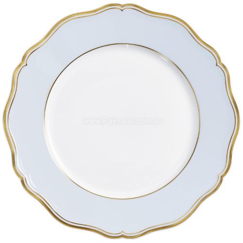 Picture of RIM PLATE FLAT MAZURKA OR FOND BLEU GRIS (GOLD & BLUE GREY BACKGROUND)