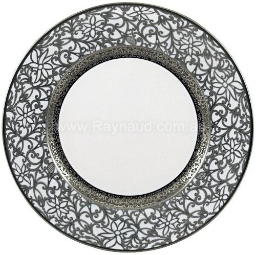 Picture of Rim plate flat, Tolède Platine, White (PLATINUM & WHITE BACKGROUND)