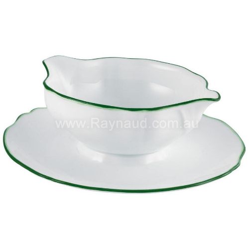 Picture of Sauce boat and stand, Touraine Double Filet Vert