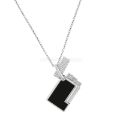 Picture of lighter necklace Lacquered lighter  silver (GLOSSY BLACK)